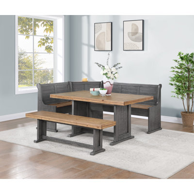 Vilo home industrial charms breakfast nook dining set with corner bench discount